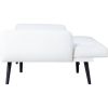 Modern Mid-Century  Futon Sleeper Sofa Bed in White Linen Fabric