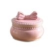 Ceramic Decoration Storage Box Vintage Style Jewelry Box; Pink Bowknot