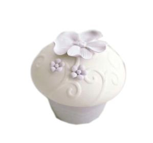 Ceramic Decoration Storage Box European Style Jewelry Box; Purple Flower