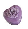 Ceramic Decoration Storage Box Heart-shaped Jewelry Box; Purple Rose