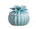 Ceramic Decoration Storage Box Occident Style Jewelry Box; Flower Blue