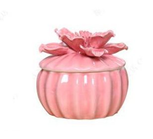 Ceramic Decoration Storage Box Occident Style Jewelry Box; Flower Red