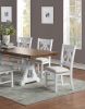 Formal Classic Crafted Design Set of 2 Chairs Wooden Cushion Seat Distressed paint Chairs