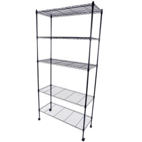 5-Layer Plastic Coated Iron Shelf with 1.5" Nylon Wheels Made with high-Grade Iron with Plastic Coating Tough and Durable Black RT