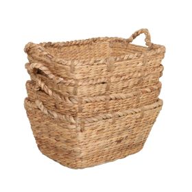 Rectangular Water Hyacinth Basket, Set of 4