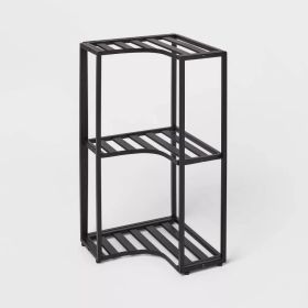 Small Space Storage Cabinet Black Metal - Brightroom