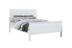 Queen Size Bed White Louis Phillipe Solid wood 1pc Bed Bedroom Sleigh Bed Bedroom Furniture