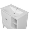 Bathroom Vanity with Sink;  Bathroom Storage Cabinet with Doors and Drawers;  Solid Wood Frame;  Ceramic Sink