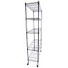 5-Layer Plastic Coated Iron Shelf with 1.5" Nylon Wheels Made with high-Grade Iron with Plastic Coating Tough and Durable Black RT