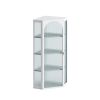 Glass Door Wall Mounted Corner Cabinet with Featuring Four-tier Storage for Bedroom, Living Room, Bathroom, Kitchen, White