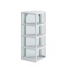 Glass Door Wall Mounted Corner Cabinet with Featuring Four-tier Storage for Bedroom, Living Room, Bathroom, Kitchen, White