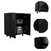 Lewis Storage Cabinet Base, Four Caster, Double Door Cabinet, Two Interior Shelves