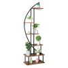 Artisasset 6th Floor Half Moon Ironwood Suitable For Garden Balcony Patio Lawn Home Decoration Plant Stand Flower Pot Stand Iron Flower Stand Black