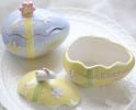 Lovely Duck Ceramic Egg Shape Jewelry Box Organizer Storage Case for Rings Bracelet Necklace Earrings