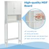 Over-The-Toilet Bathroom Cabinet with Shelf and Two Doors Space-Saving Storage;  Easy to Assemble;  White