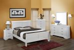 Queen Size Bed White Louis Phillipe Solid wood 1pc Bed Bedroom Sleigh Bed Bedroom Furniture