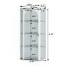 Glass Door Wall Mounted Corner Cabinet with Featuring Four-tier Storage for Bedroom, Living Room, Bathroom, Kitchen, White