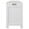 TREXM Storage Bench with Removable Basket and 2 Drawers, Fully Assembled Shoe Bench with Removable Cushion (White)