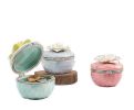 Ceramic Decoration Storage Box Rhombus-shaped Jewelry Box; Blue Flower