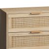 51.18"6-Drawers Rattan Storage Cabinet Rattan Drawer,for Bedroom,Living Room