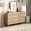 51.18"6-Drawers Rattan Storage Cabinet Rattan Drawer,for Bedroom,Living Room