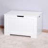 White Lift Top Entryway Storage Cabinet with 2 Safety Hinge;  Wooden Toy Box