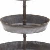 Galvanized 3 Tier Studded Tray In Metal, Silver