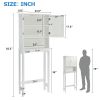 Over-The-Toilet Bathroom Cabinet with Shelf and Two Doors Space-Saving Storage;  Easy to Assemble;  White