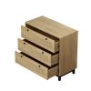 30.31"3-Drawers Storage Cabinet Rope Woven Drawer,for Bedroom,Living Room,Dining Room,Hallways