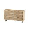 51.18"6-Drawers Rattan Storage Cabinet Rattan Drawer,for Bedroom,Living Room