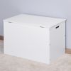 White Lift Top Entryway Storage Cabinet with 2 Safety Hinge;  Wooden Toy Box