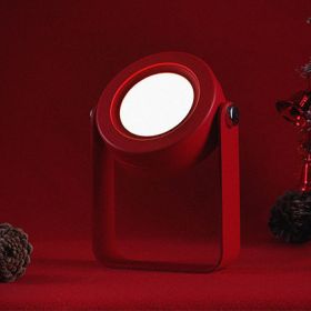 Foldable Touch Dimmable Reading LED Night Light Portable Lantern Lamp USB Rechargeable For Home Decor (Light color: Red)