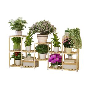 Wooden Multi-Tiered Plant Stand Perfect for Indoor and Outdoor Flower Display (size: A10)