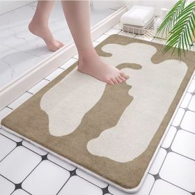 Absorbent Bathroom Bath Mat Quick Drying Coral Fleece Bathroom Rug Non-slip Entrance Doormat Floor Mats Carpet Pad Home Decor (Color: coral fleece B)