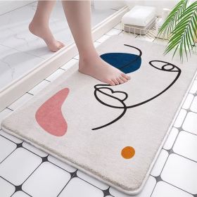 Absorbent Bathroom Bath Mat Quick Drying Coral Fleece Bathroom Rug Non-slip Entrance Doormat Floor Mats Carpet Pad Home Decor (Color: coral fleece D)