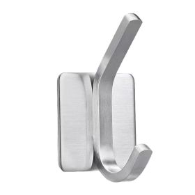 Home Bathroom Kitchen Hole-Free Metal Hanger Aluminum Coat Hooks (Color: White)