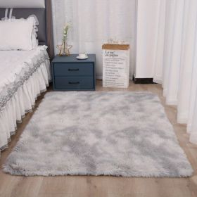 1pc, Ultra Soft Tie-Dyed Shaggy Area Rug for Bedroom, Living Room, and Home Decor - Fluffy, Fuzzy, and Plush Furry Carpet - 47.24 x 62.99 (Color: Tie-dye Light Gray)