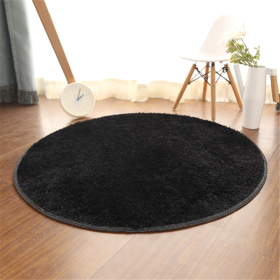 1pc, Non-Slip Silk Fur Plush Indoor Carpet Area Rug for Living Room and Kitchen - Soft and Durable Home Decor and Room Decor (Color: Black)