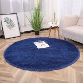 1pc, Non-Slip Silk Fur Plush Indoor Carpet Area Rug for Living Room and Kitchen - Soft and Durable Home Decor and Room Decor (Color: dark blue)