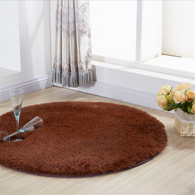 1pc, Non-Slip Silk Fur Plush Indoor Carpet Area Rug for Living Room and Kitchen - Soft and Durable Home Decor and Room Decor (Color: coffee)