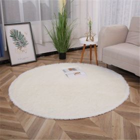 1pc, Non-Slip Silk Fur Plush Indoor Carpet Area Rug for Living Room and Kitchen - Soft and Durable Home Decor and Room Decor (Color: Beige White)