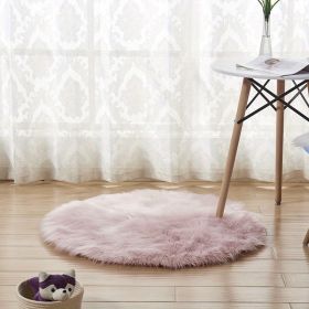 1pc, Plush Imitation Wool Area Rug for Home Living Room and Bedroom - Soft and Durable Floor Mat for Home Decor (Color: Pink)