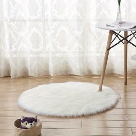 1pc, Plush Imitation Wool Area Rug for Home Living Room and Bedroom - Soft and Durable Floor Mat for Home Decor (Color: White)