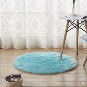 1pc, Plush Imitation Wool Area Rug for Home Living Room and Bedroom - Soft and Durable Floor Mat for Home Decor (Color: light blue)