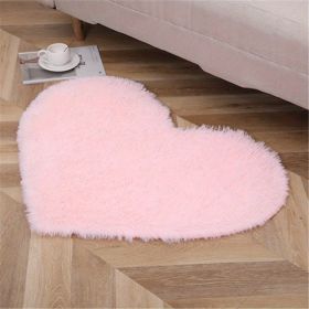 1pc, Plush Heart Shape Rug for Valentine's Day, Wedding Anniversary, and Home Decor - Soft PV Velvet Carpet for Living Room, Bedroom, and Bathroom (Color: Pink)