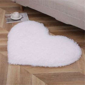 1pc, Plush Heart Shape Rug for Valentine's Day, Wedding Anniversary, and Home Decor - Soft PV Velvet Carpet for Living Room, Bedroom, and Bathroom (Color: Pure White)