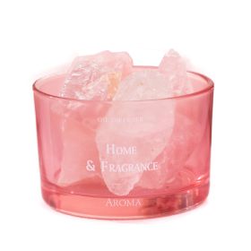 Fireless Aromatherapy Diffuser Crystal Stone, Crystal Salt Stone Essential Oil Mute Diffuser (Color: Pink)