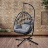 Outdoor Rattan Hanging Oval Egg Chair in Stock