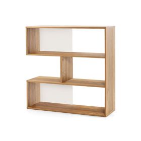 3-Shelf Open Bookcase for Living Room Study Office (Color: Natural)