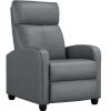 Faux Leather Push Back Theater Recliner Chair with Footrest